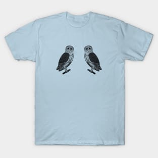Barn Owls in Love - cute bird lovers design T-Shirt